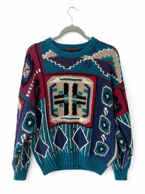Boston Traders Geometric Knit Sweater - 100% Cotton
